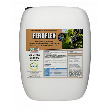 FEROFLEX - Engrais foliaire liquide permettant d’apporter du fer sous forme chélatée EDTA.