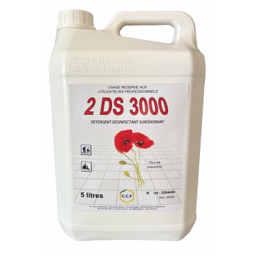 2 DS 3000 détergent désinfectant et surodorant fleur de coquelicot