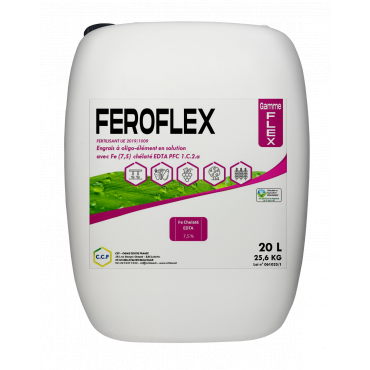 Engrais foliaire liquide permettant d’apporter du fer sous forme chélatée EDTA.