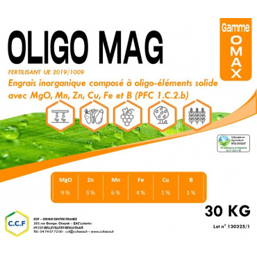 OLIGO MAG - Mélange Solide d’Oligo-Elements avec MgO, Mn, Zn, Cu, Fe et B