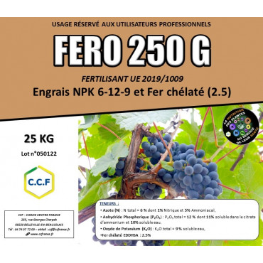 FERO 250G - Engrais NPK 6-12-9 et Fer chélaté (2.5)