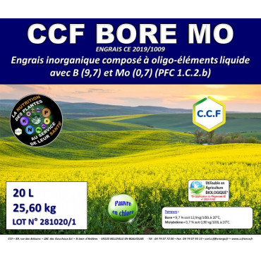 CCF BORE MO - Engrais spécifique liquide à base de Bore et Moybdène