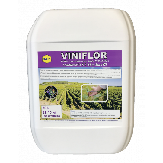 engrais pour pulvérisation foliaire, solution N P K 5-6-11 et Bore