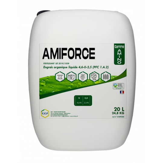 Engrais liquide spécifique pour un apport riche et varié en N, K2O et 30% d’acides aminés d&#039;origine végétale