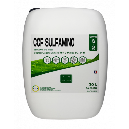 CCF SULFAMINO - Engrais Organo-Minéral  N 9-0-0 avec SO3 (44) - 20L