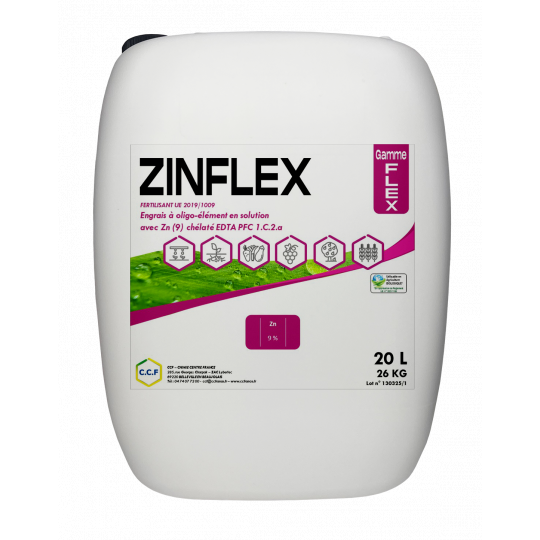 Engrais foliaire liquide permettant d’apporter du zinc sous forme chélatée EDTA