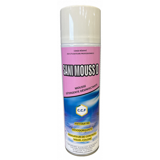 SANI MOUSS D - Mousse détergente désinfectante désodorisante antitartre avec indicateur coloré