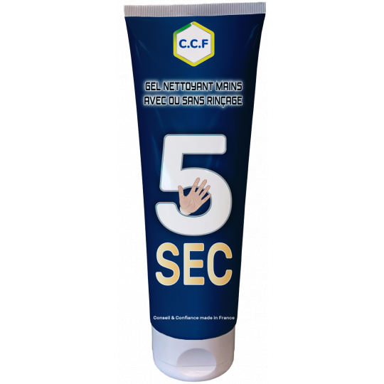 5 SEC - Gel nettoyant mains - avec ou sans rinçage