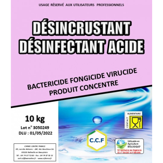 Fonctions Bactéricide Fongicide Virucude - Produit concentré