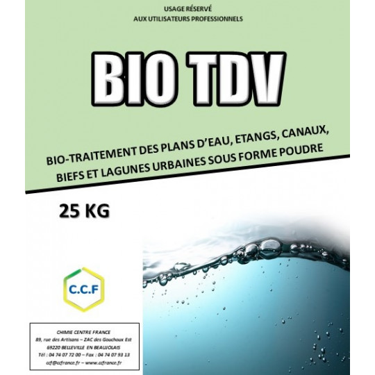 BIO TDV - Bio-traitement des plans d&#039;eau, étangs, canaux, biefs et lagunes urbaines sous forme poudre
