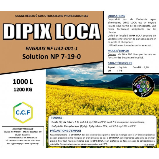 DIPIX LOCA 7-19 - Engrais NP spécifique à localiser