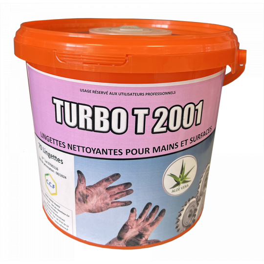 TURBO T 2001 - lingettes nettoyantes pour mains et surfaces
