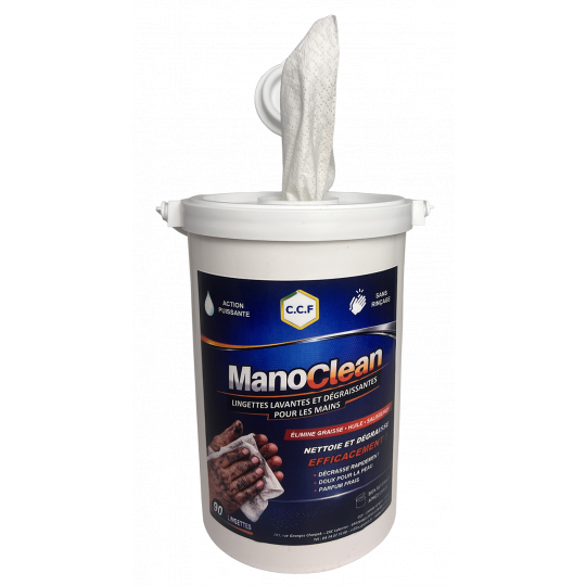 MANOCLEAN - Lingettes lavantes et dégraissantes pour les mains