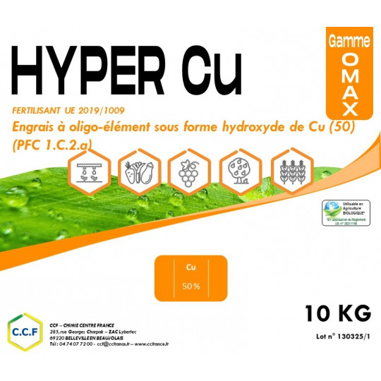 HYPER CU - Engrais en granulés dispersibles (WG) pour un apport riche en cuivre
