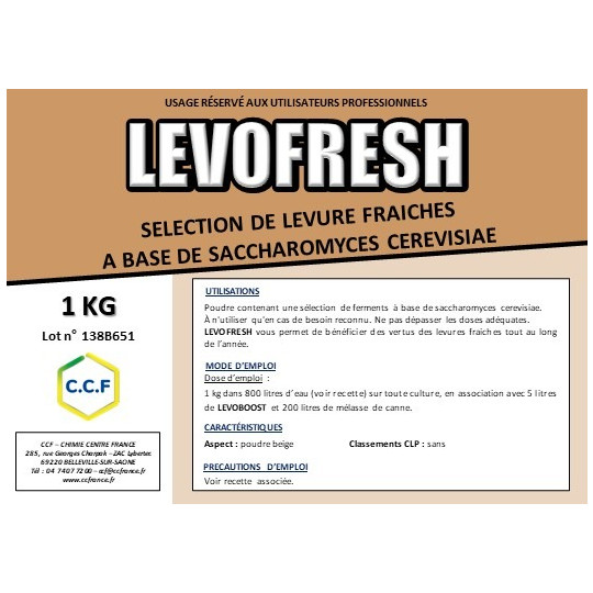 LEVOFRESH - Sélection de levures fraîches à base de saccharomyces cerevisiae