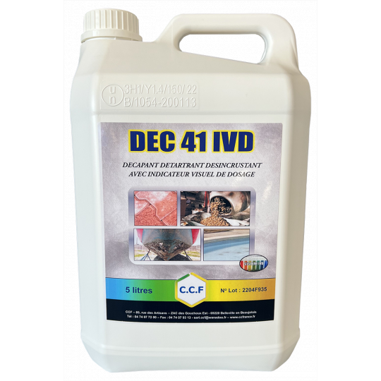 DEC 41 IVD : décapant, détartrant, désincrustant avec indicateur visuel de dosage 5 L
