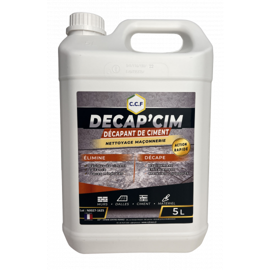 DECAP'CIM - décapant de ciment, dérouillant, détartrant 5 L