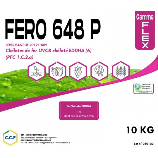 Chélate de Fer EDDHA 6%, 4,8 ortho-ortho