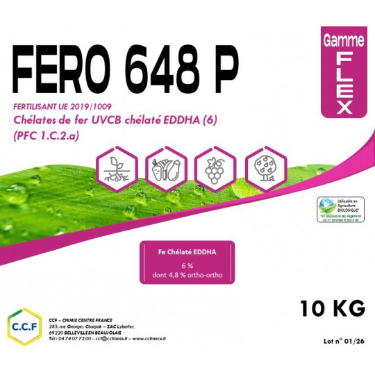 Chélate de Fer EDDHA 6%, 4,8 ortho-ortho