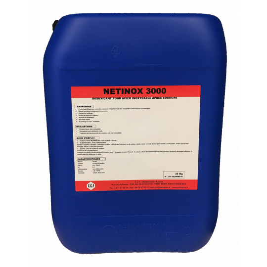 NETINOX 3000 - désoxydant pour acier inoxydable après soudure