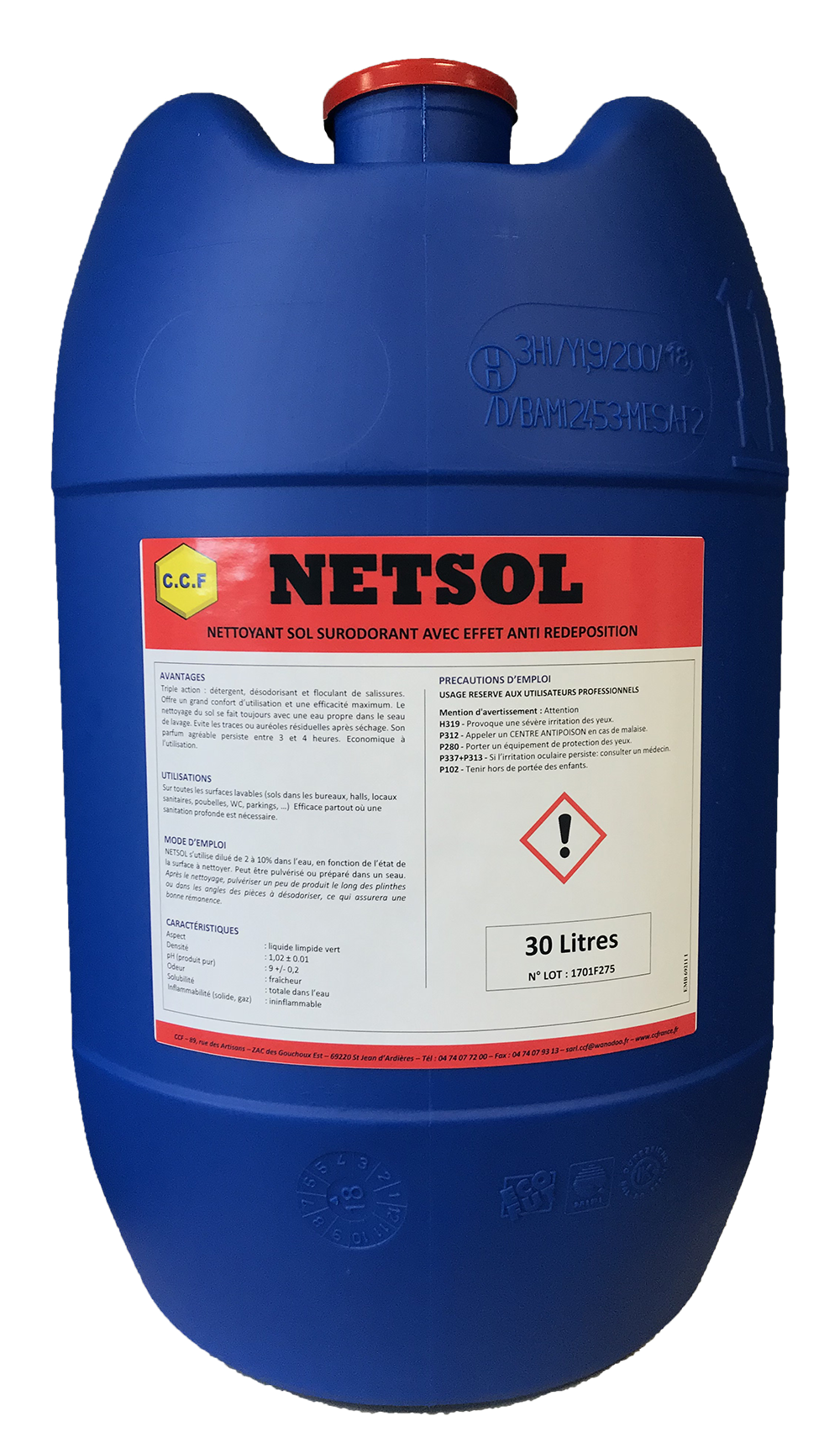 NETSOL Nettoyant sol surodorant avec effet déposition